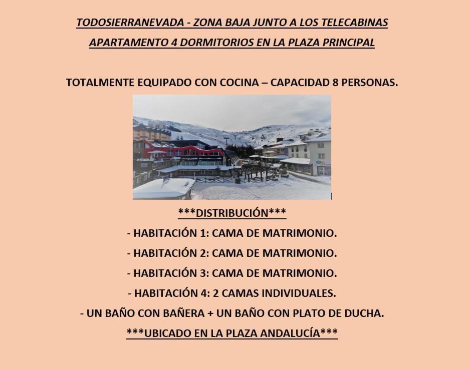 Todosierranevada Zona Baja - Apartamentos De 4 Dormitorios - Junto A Los Telecabinas Sierra Nevada Exteriör bild